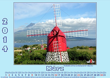 Themenkalender 2024 Azoren Archipel - Wildmühlen auf Faial