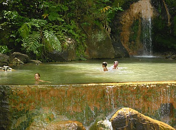 Caldeira Velha in the forest with 35 °C hot thermal water